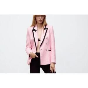 Zara Pink and Black Women's Blazer